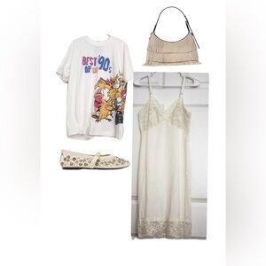 Rare Nickelodeon Crew neck graphic T Shirt White Nostalgia 90s Sz L